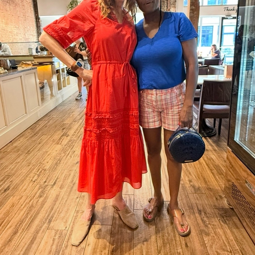 Reese Witherspoon‘s Draper James label
 Red Boho Midi Dress Size XS